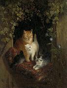 Henriette Ronner-Knip Cat with Kittens painting